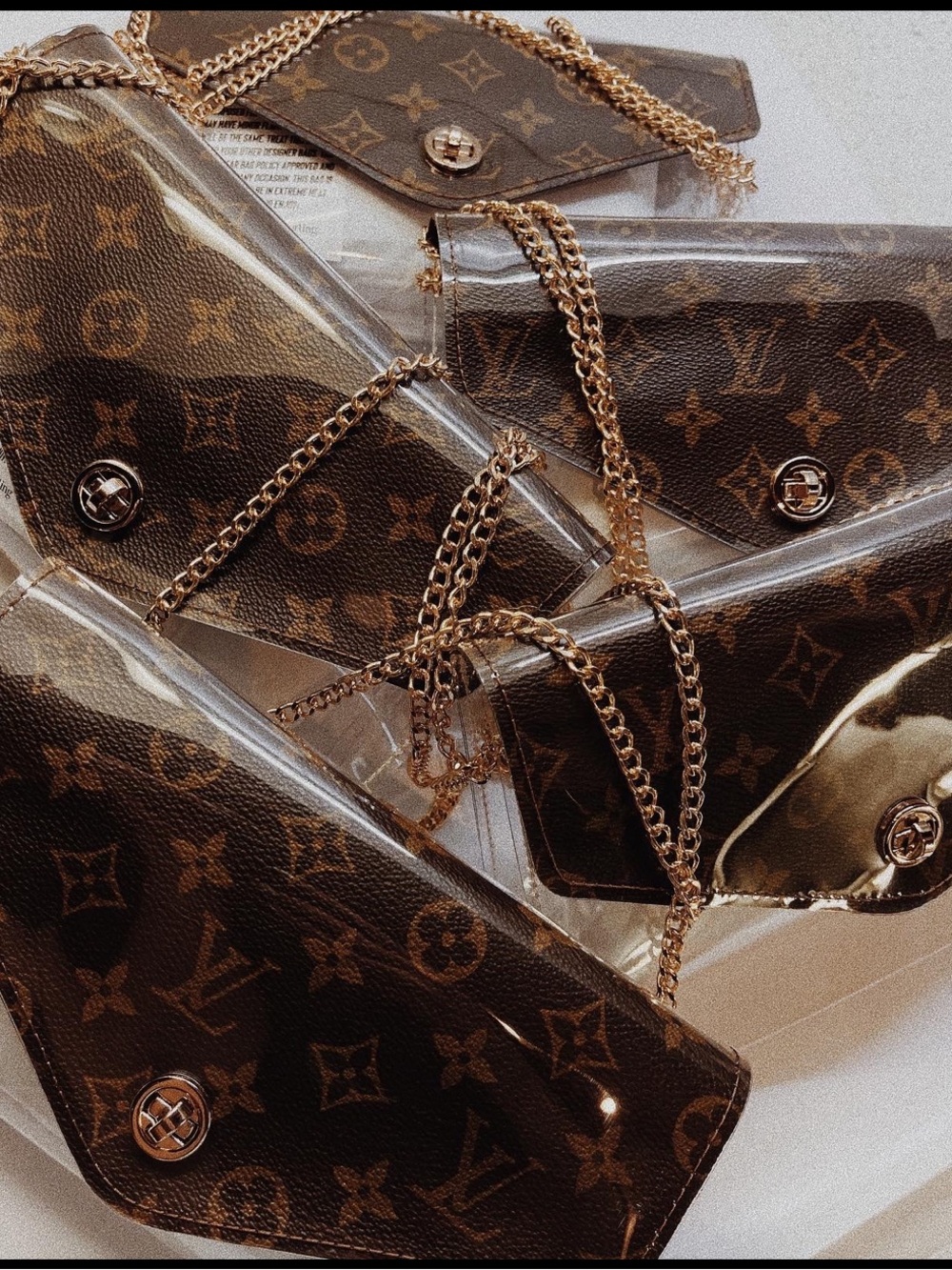 Game Day clear stadium bag 🏈 Luxury Monogram Envelope Chain Wallet - Brown